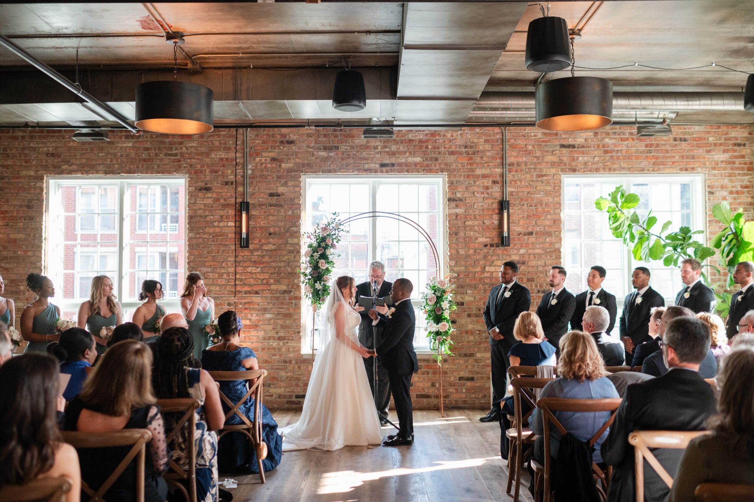 A wedding ceremony at Loft Lucia
