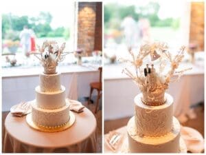 Centerpiece details at a Morton Arboretum wedding