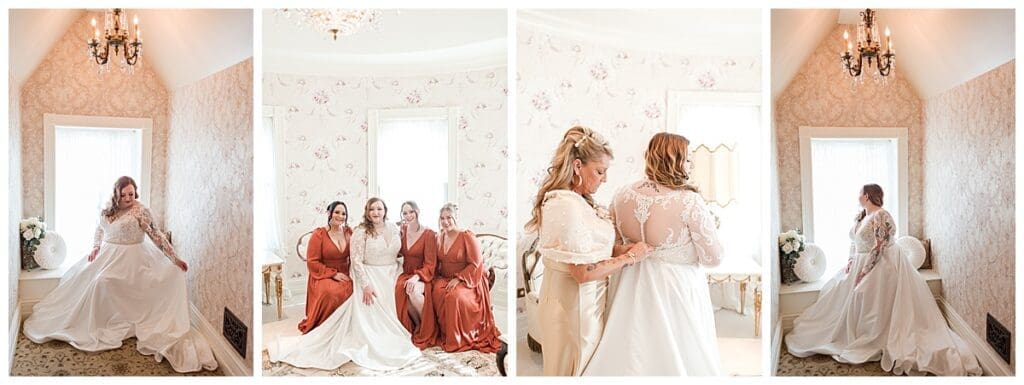Bride getting ready at The Patrick Haley Mansion