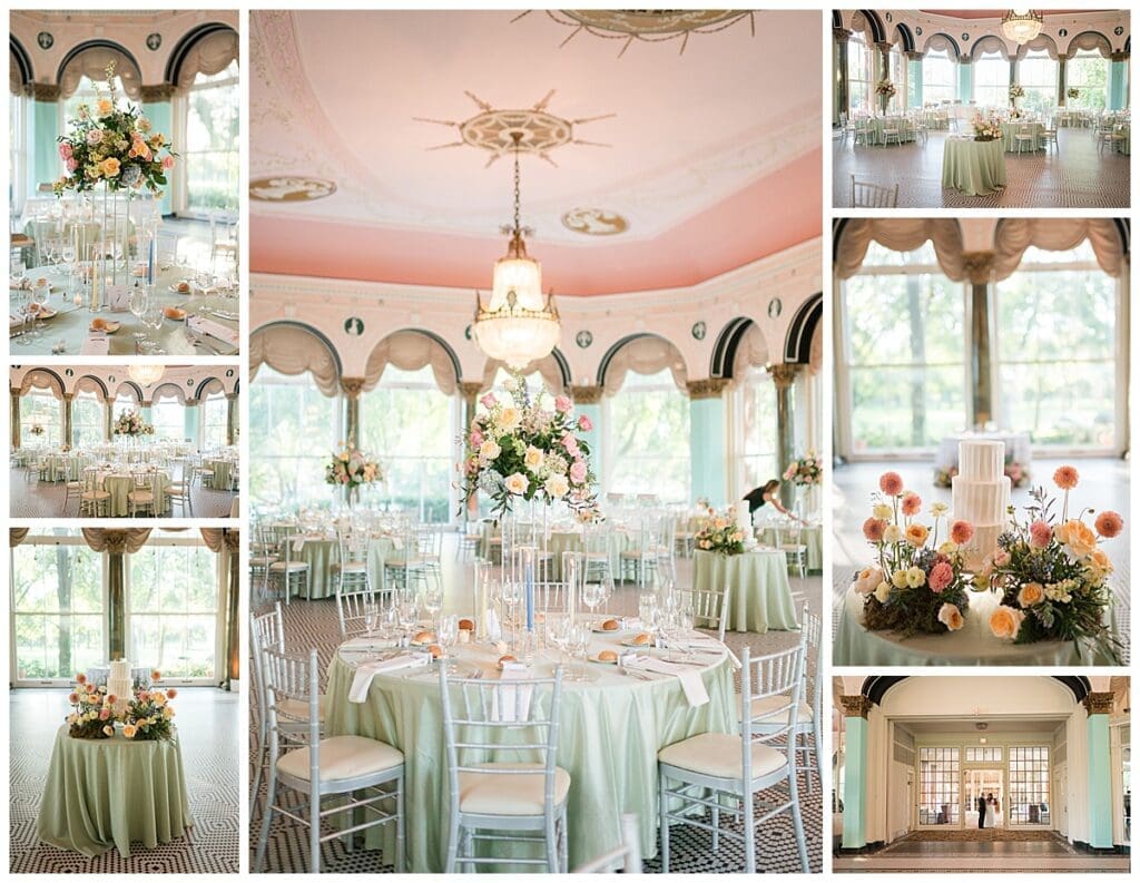 Reception details at the South Shore Cultural Center Wedding