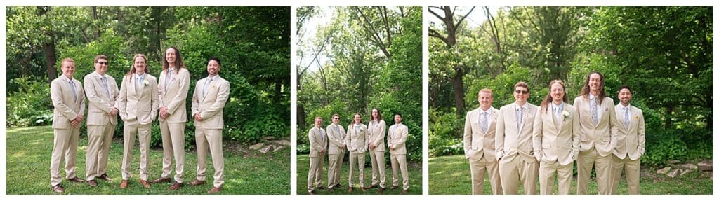 Bridal party portraits at Gabis Arboretum.