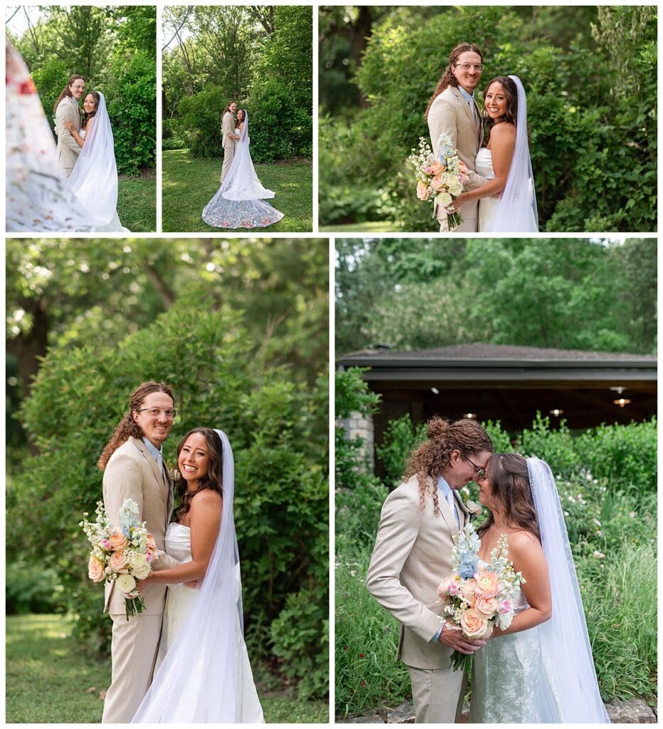 Bridal party portraits at Gabis Arboretum.