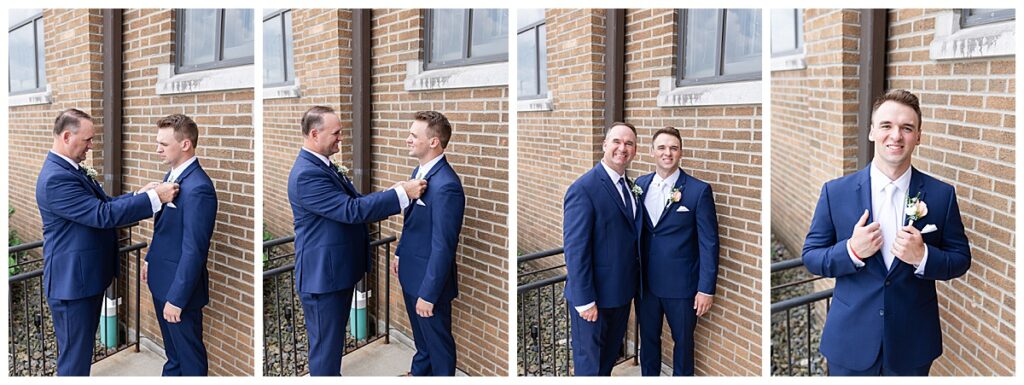 Groom getting ready at St John the Evangelist