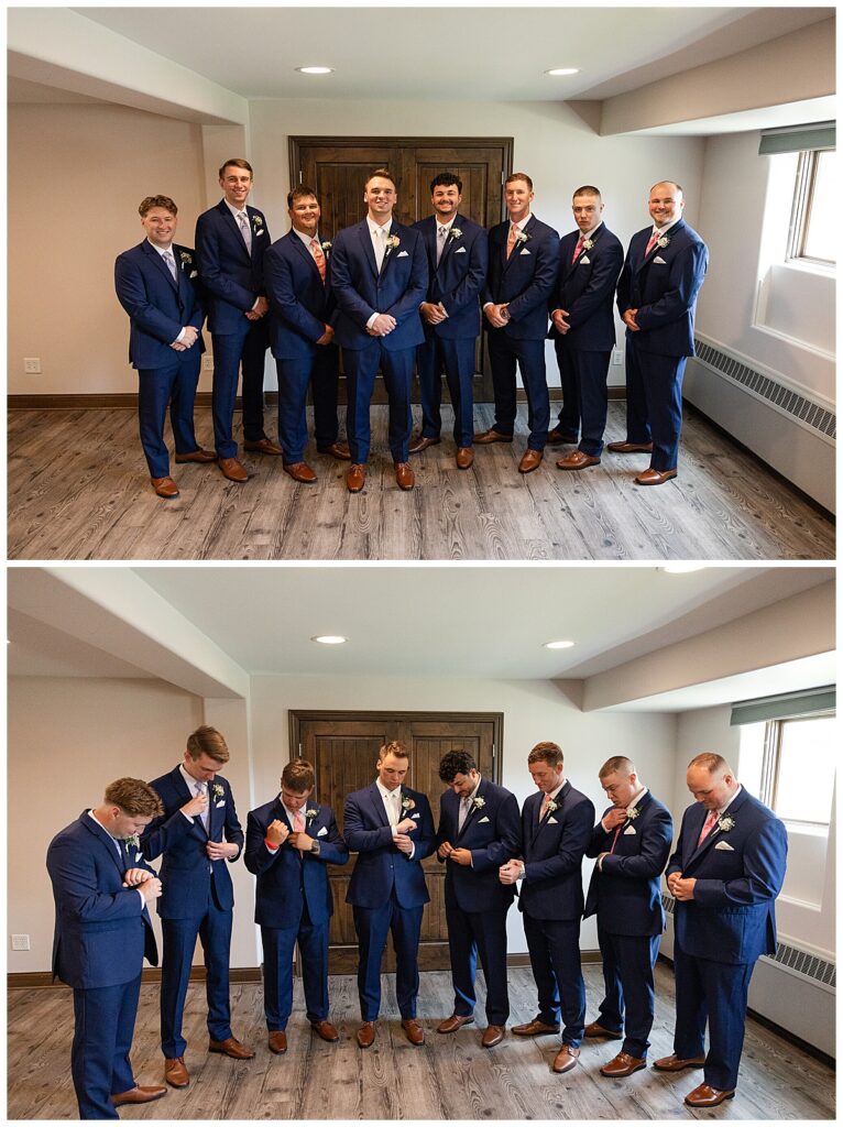 Groomsmen getting ready at St John the Evangelist