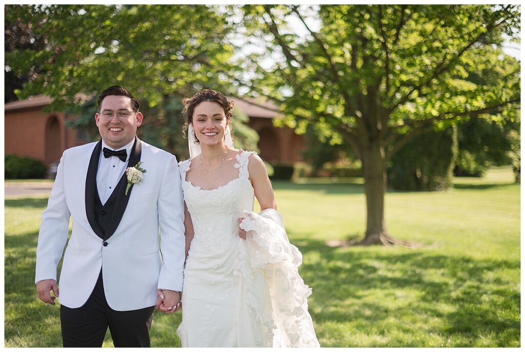 Couple portraits outside St. Elijah Cathedral Merrillville Indiana